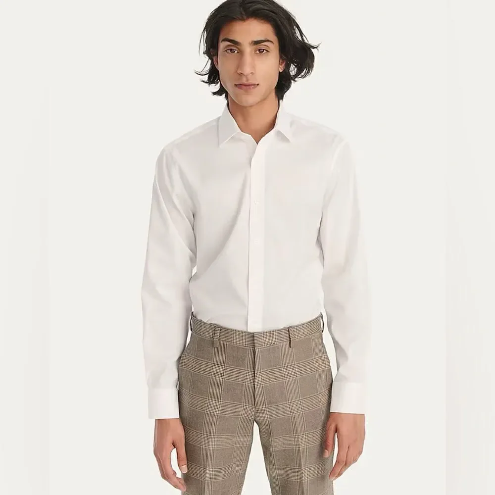 NWT J CREW Slim Bowery wrinkle-free dress shirt with spread collar in White